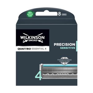 WILKINSON SWORD QUATTRO TITANIUM ESSENTIAL 4 PRECISION SENSITIVE RASIERKLINGEN 8ER