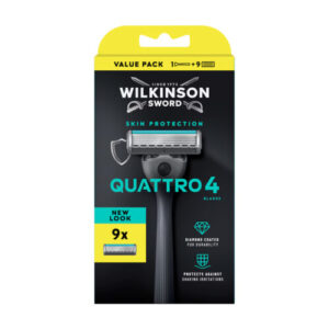 WILKINSON SWORD QUATTRO 4 RASIERER + 9 ERSATZKLINGEN