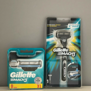 9x Gillette MACH3 Rasierklingen + Rasierer , Original Klingen neu