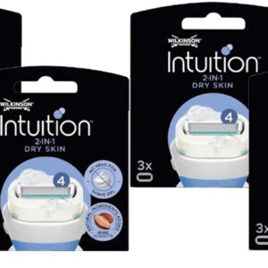 12 Wilkinson Intuition Dry Skin 4 x 3 Rasierklingen mit Cocoa Butter  NEU