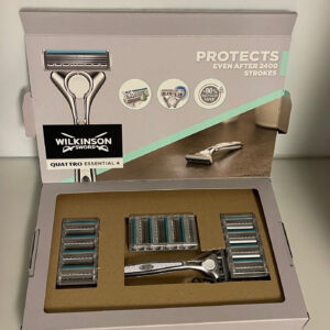 13x Wilkinson Sword Quattro Titanium Sensitive Rasierklingen + Rasier NEU