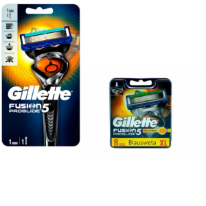 9 Gillette Fusion5 ProGlide Power Rasiererklingen+Fusion5 Flexball Rasierer.