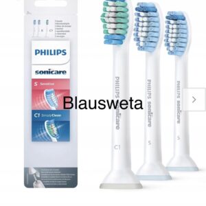 PHILIPS 2x Sonicare Sensitive Ersatzbürsten HX6054/07+ 1x C1 SimplyClean Bürste
