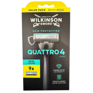 9x Wilkinson Quattro 4  Rasierklingen + Rasier NEU & OVP